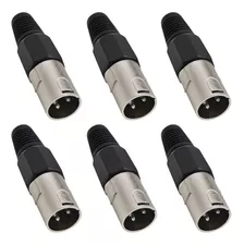 Plug Xlr Canon Xlr Macho Profissional Microfone Com 06 Peças