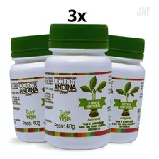 3x Adoçante Color Andina 20g Stevia 100% Natural Sem Amargo