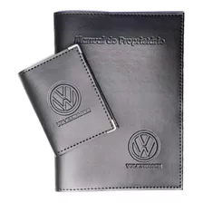 Kit Volkswagen Porta Manual E Porta Documentos Couro Eco