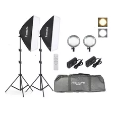 Kit Estúdio Led Softbox Dimmer Controle Remoto + Bolsa 110v/220v