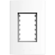 Placa Espelho 4x2 3 Modulo Suporte Branco Alumbra Inova Pro