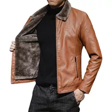 Chaqueta De Cuero Gruesa Para Hombre Invierno Otoño