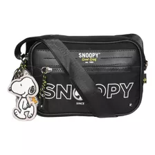 Bolsa Snoopy Pequena Transversal Feminina Sp2847 Preta Cor Preto