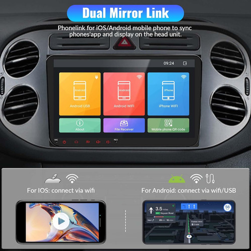 Estreo De Coche Doble Din Android Radio Para Coche Vw Passa Foto 6
