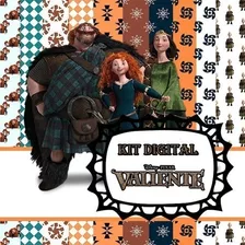 Kit Imprimible Fondos Clipart - Princesa Merida Valiente