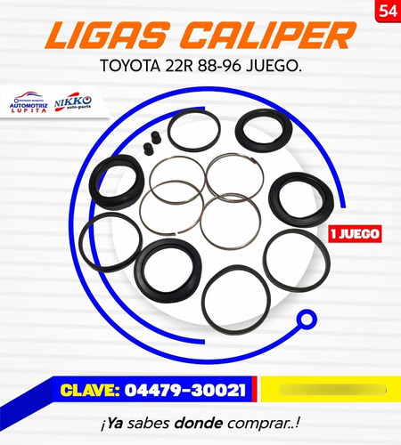 Ligas Caliper Delantera Toyota 22r Modelos 88-96 Juego Foto 7