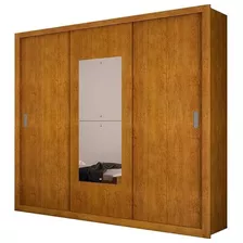 Guarda Roupa Casal 3 Portas Veneza Premium Rufato Cor Imbuia