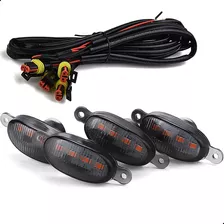 Kit 4 Luz Led Parrilla Universal Raptor Ámbar Con Cable Drl