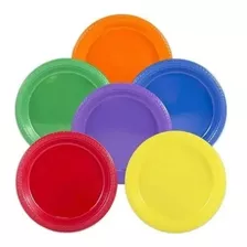 Dada® Plato Desechable Plástico 18cm Colores Solido X10un 