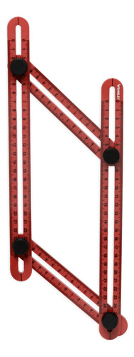 Regla Copiadora Plastica Multiangulo Wembley 4 Pliegues 8892 Rojo