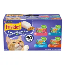 Alimento P/gato Friskies Mariscos Y Pollo 40 Latas 5.5 Oz 