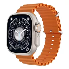 Smartwatch Relógio Digital Inteligente Ultra Série 8 W68+ Cor Da Caixa Dourado Cor Da Pulseira Laranja