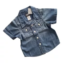 Camisa Manga Corta Jean Bebe 12 Meses Oshkosh 