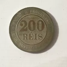 Moeda 200 Reis República Níquel 1889 Bc