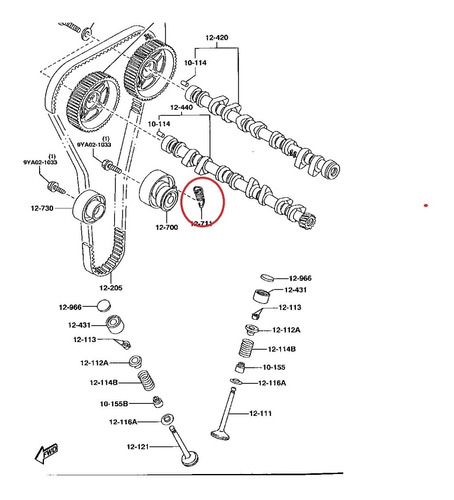 Resorte Banda De Distrubicion Mazda 626 Protege   94-2002 Foto 4