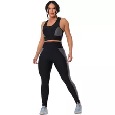 Conjunto Esportivo Legging Cintura Alta Top Nadador Com Bojo