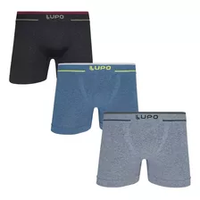 Kit 3 Cuecas Boxer Box Lupo Masculinas Plus Size Modal 17800