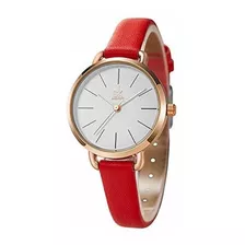 Sk - Reloj De Ra Para Mujer, Correa De Piel, De Cuarzo, Relo