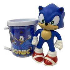 Boneco Sonic Azul Clássico Figure + Caneca Personalizada