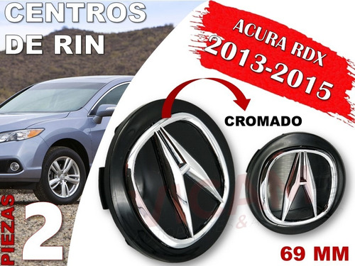 Par De Centros De Rin Acura Rdx 2007-2009 69 Mm (negro) Foto 2