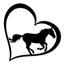 Calco Caballo Corazón Love Pet Adhesivo Pegatina Vinilo 