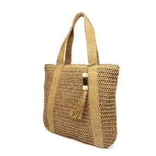 Bolsa Praia Feminina Palha Forrada Saco Grande - Verão 