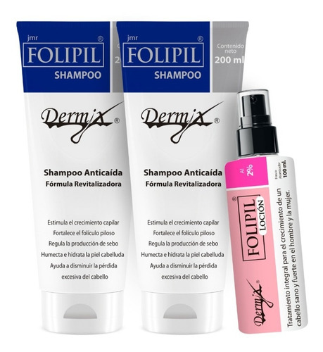 Pack 2 Folipil Shampoo Anticaida + Folipil Loción