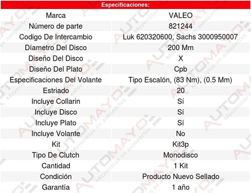 1 Clutch Embrague Valeo Palio 1.6l 04/05 Foto 3