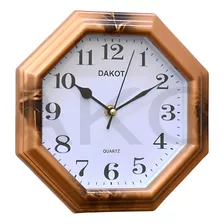 Reloj De Pared Dakot Pp72 Color Madera Octogonal