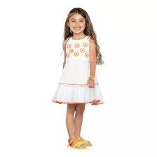 Vestido Nanai Infantil Menina Verão Elegante Delicado 1 A 8