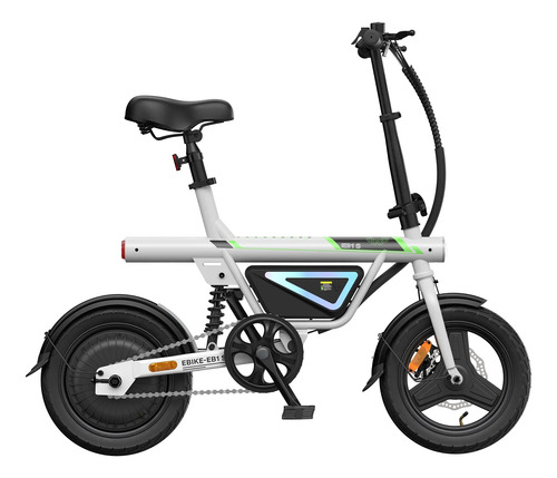 Bicicleta Elétrica Dobrável Eb1s 500w 120kg 35km/h 36v 12ah Branco 14