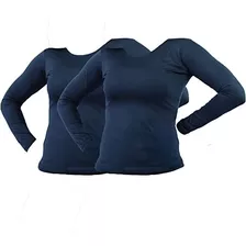 Blusa Feminina Frio Neve Manga Longa Segunda Pele Flanelada