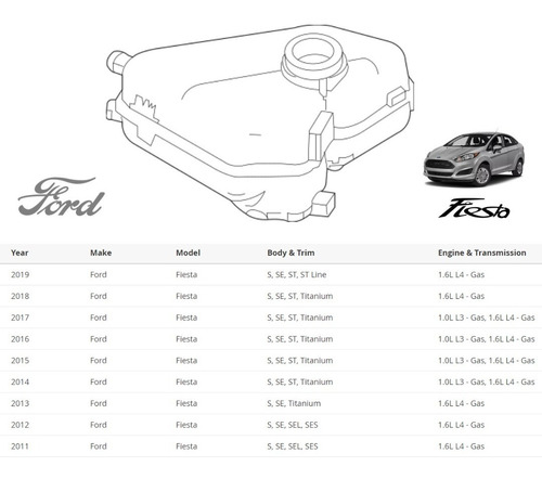 Deposito Agua Radiador Ford Fiesta 2011 2019 Original Foto 5