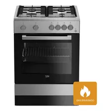 Cocina Beko Fss62010dx A Gas/eléctrica 4 Hornallas Plateada/negra 220v - 240v Puerta Con Visor 71l