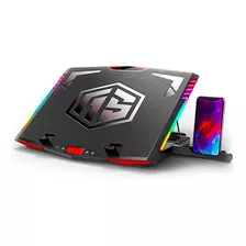 Cooler Laptop Gamer Rgb Cybercol 6 Niveles Con Base Celular