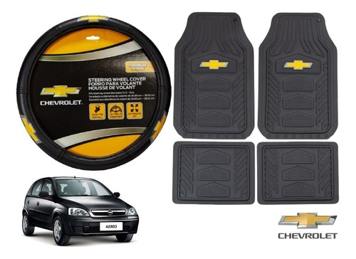 Kit Tapetes Chevrolet Rosa 4pz + Volante  Corsa Hb 2008