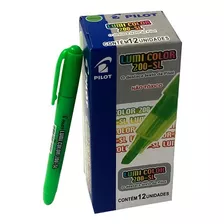 Caneta Marca Texto Lumicolor Pilot Verde Cx C/12 Un