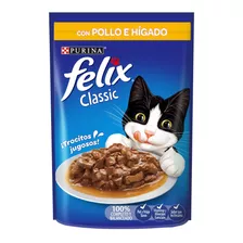 Purina Pouch Felix Pollo E Higado En Salsa X 15 U. X 85 Grs.