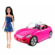 Auto Con Muñeca Barbie Original Articulada Y Stickers Mattel
