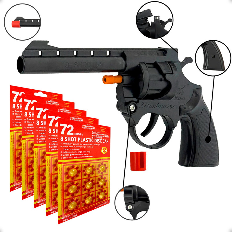 Revolver Arma De Brinquedo Arminha Espoleta Infantil +brinde