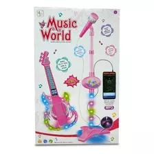  Kit Guitarra Y Micrófono Musical Karaoke Infantil