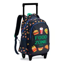 Mochila De Rodinha Escolar Infantil Masculina Play Food