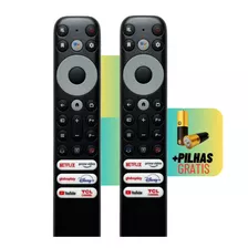 Kit 2 Controle Remoto Pra Tv Tcl Smart Rc902 Netflix Youtube