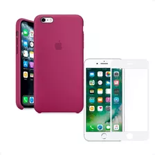 Funda Silicona Para iPhone 6 6s + Vidrio Templado Full Otec