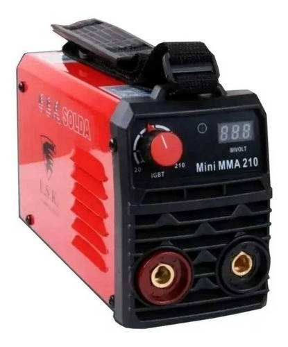 Máquina De Solda Inverter Usk Mini Mma-210 Vermelha E Preta 127v/220v