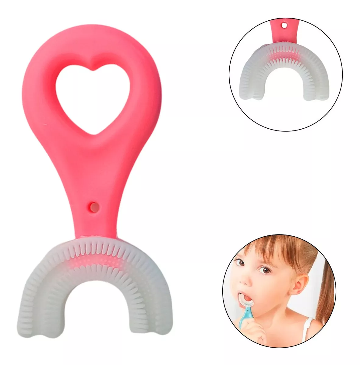 Escova Dental Infantil Silicone Em U - Lançamento 