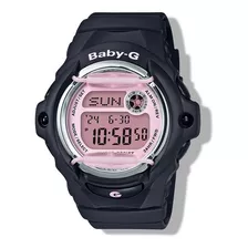 Reloj Casio Baby-g Splash Bg-169m-1 E-watch Color De La Correa Negro Color Del Fondo Rosa Pálido