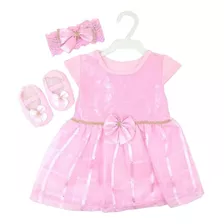 Vestido+sapato+faixa 1 Kit Menina / Promoção/ Bebê/ Infantil