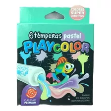 Témperas Playcolor Surtidas X 6 Colores Pasteles