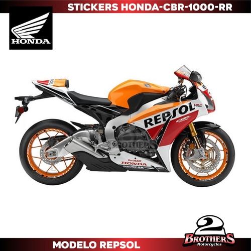 Calcomanas Stickers Rines Honda Repsol Cbr-1000-r Cbr-600-r Foto 2